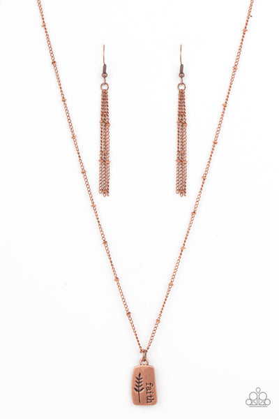 Paparazzi Faith Over Fear - Copper Necklace
