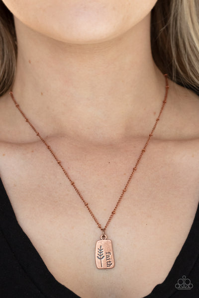 Paparazzi Faith Over Fear - Copper Necklace