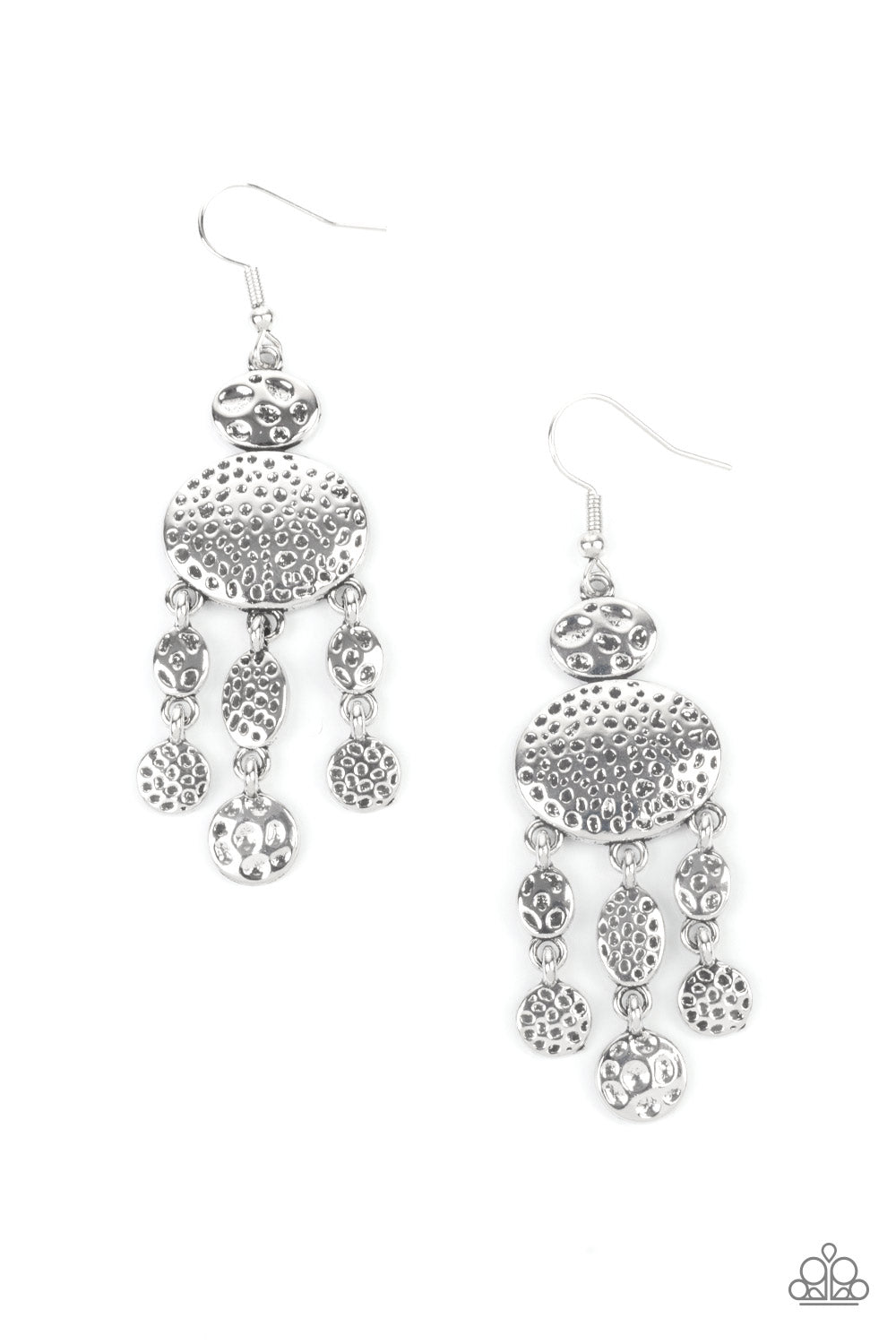 Paparazzi Get Your ARTIFACTS Straight - Silver Earrings