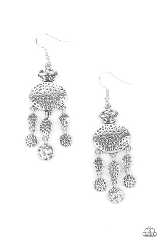 Paparazzi Get Your ARTIFACTS Straight - Silver Earrings
