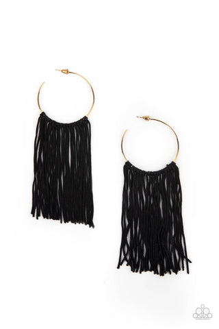 Paparazzi Flauntable Fringe - Gold Earrings