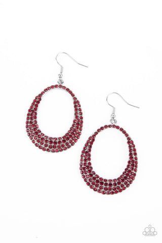 Paparazzi Life GLOWS On - Red Earrings