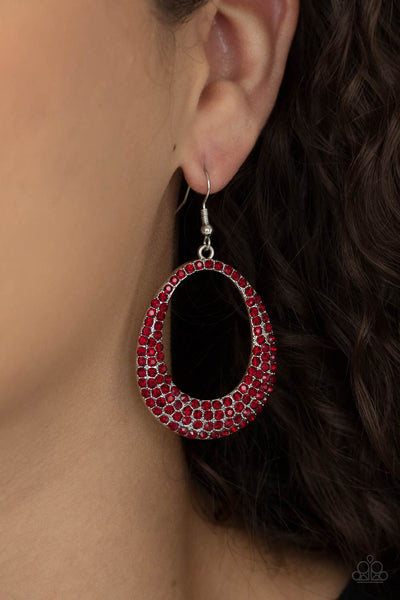 Paparazzi Life GLOWS On - Red Earrings
