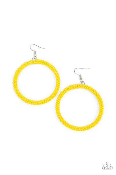 Paparazzi Beauty and the BEACH - Yellow Earrings