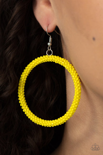 Paparazzi Beauty and the BEACH - Yellow Earrings