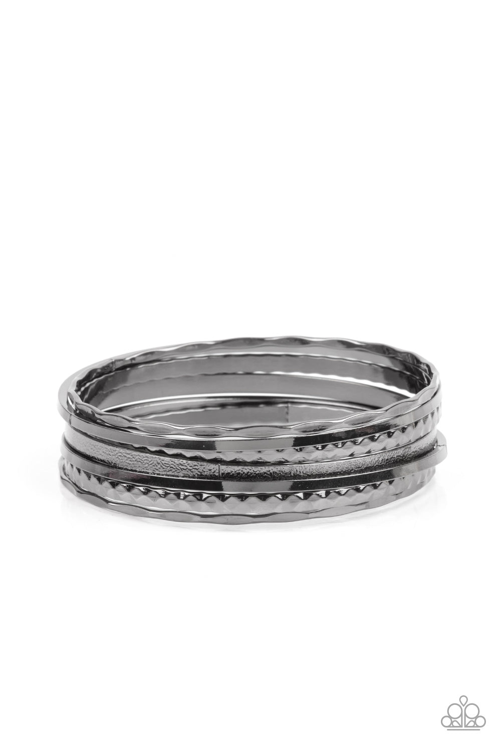 Paparazzi How Do You Stack Up? - Black Bracelet