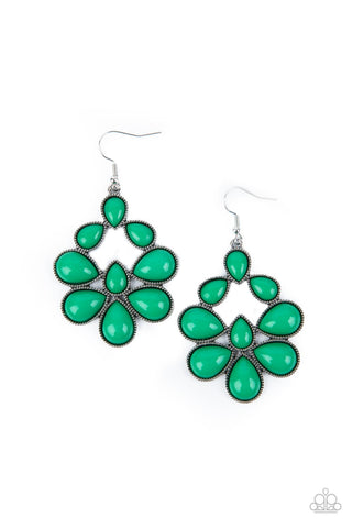 Paparazzi In Crowd Couture - Green Earrings