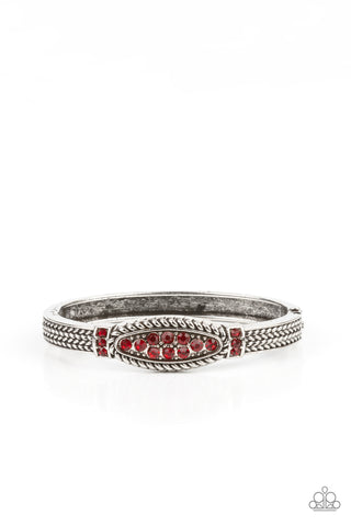 Paparazzi Locked in Luster - Red Bracelet