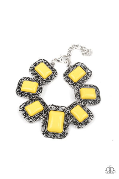 Paparazzi Retro Rodeo - Yellow Bracelet