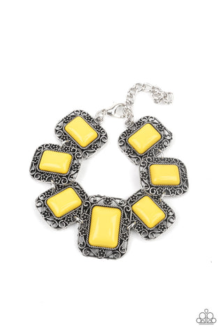 Paparazzi Retro Rodeo - Yellow Bracelet