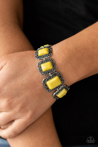 Paparazzi Retro Rodeo - Yellow Bracelet