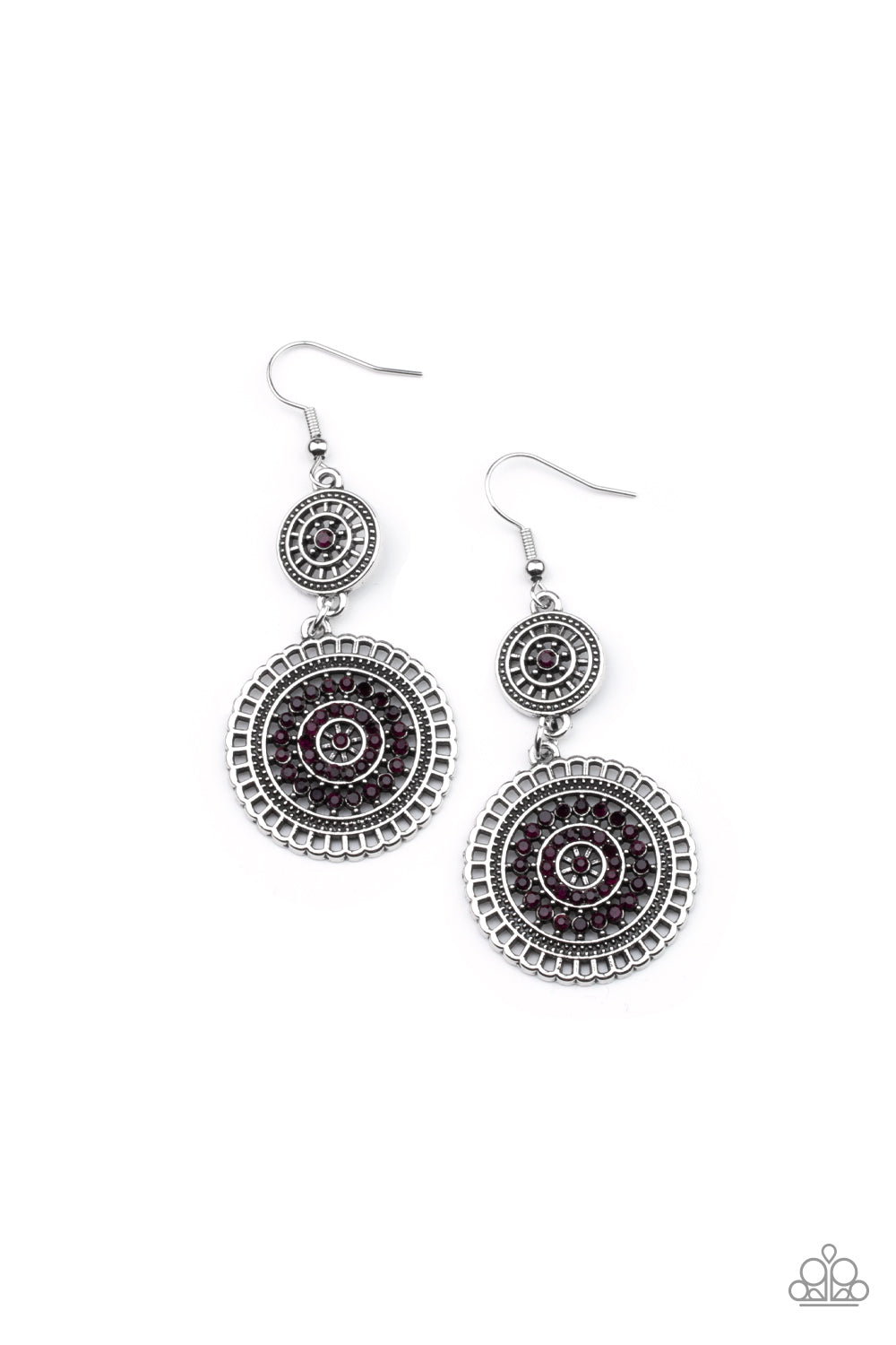 Paparazzi Bohemian Bedazzle - Purple Earrings