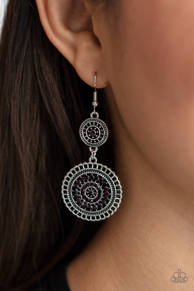 Paparazzi Bohemian Bedazzle - Purple Earrings