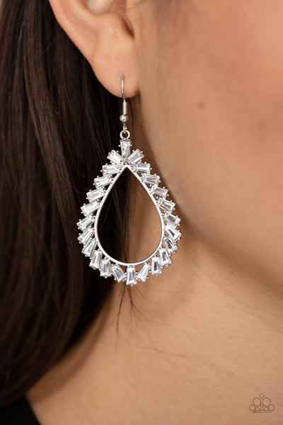 Paparazzi Stay Sharp - White Earrings