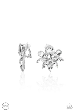 Paparazzi Fearless Finesse - White Earrings
