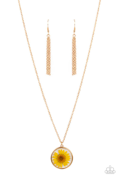 Paparazzi Prairie Promenade - Yellow Necklace