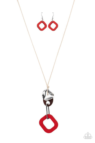 Paparazzi Top Of The WOOD Chain - Red Necklace