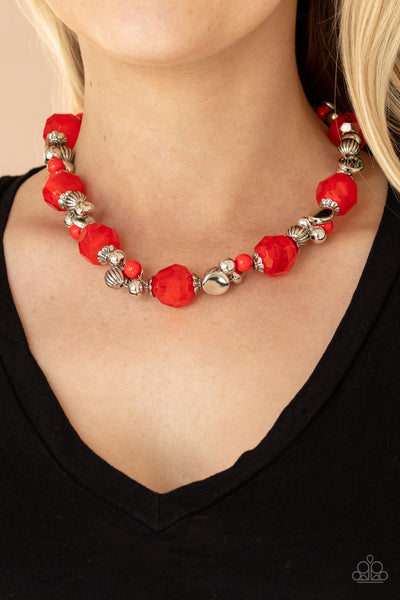 Paparazzi Vidi Vici VACATION - Red Necklace
