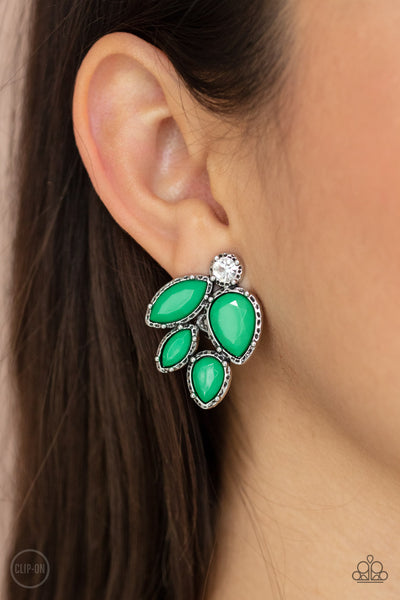 Paparazzi Fancy Foliage - Green Earrings