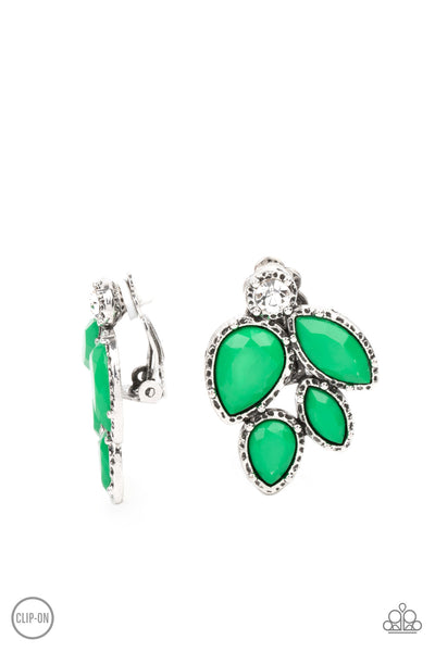 Paparazzi Fancy Foliage - Green Earrings