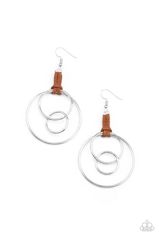 Paparazzi Fearless Fusion - Brown Earrings