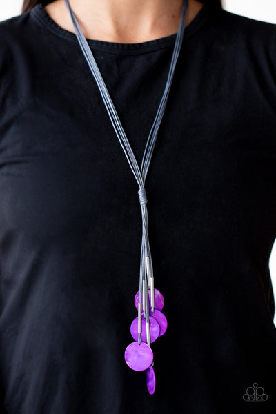 Paparazzi Tidal Tassels - Purple Necklace