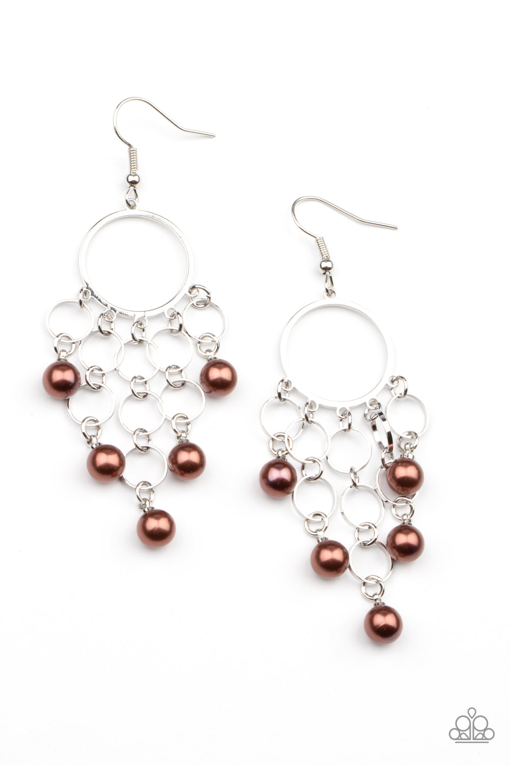 Paparazzi When Life Gives You Pearls - Brown Earrings