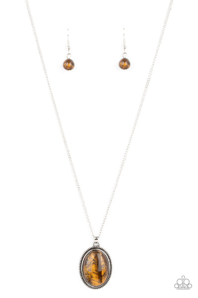 Paparazzi Tranquil Talisman - Brown Necklace