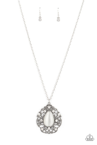 Paparazzi Bewitched Beam - White Necklace