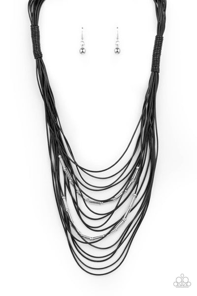 Paparazzi Nice CORD-ination - Black Necklace