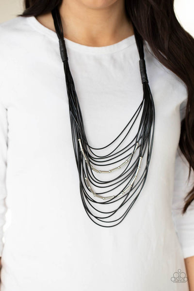 Paparazzi Nice CORD-ination - Black Necklace