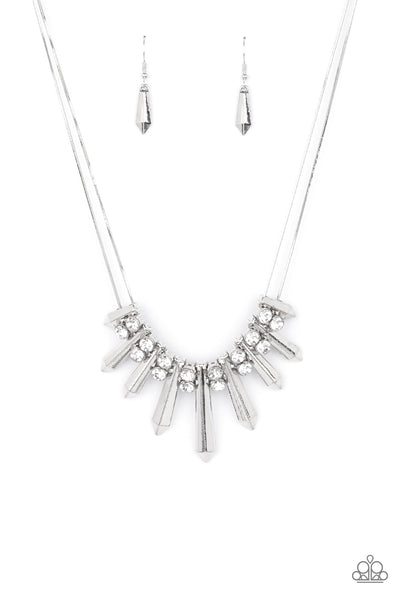 Paparazzi Dangerous Dazzle - White Necklace