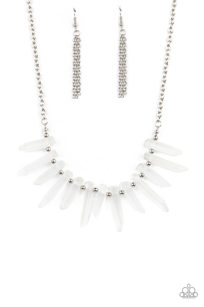Paparazzi Ice Age Intensity - White Necklace
