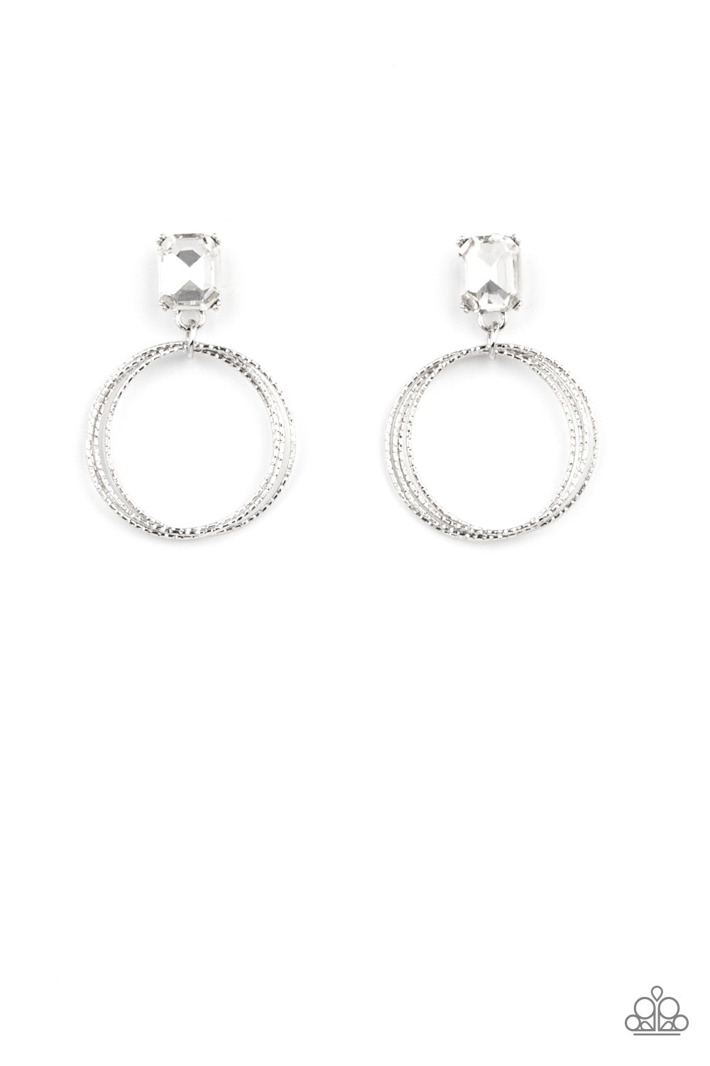 Paparazzi Prismatic Perfection - White Earrings