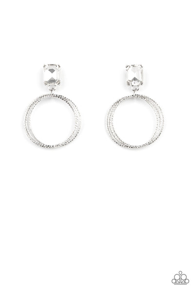 Paparazzi Prismatic Perfection - White Earrings