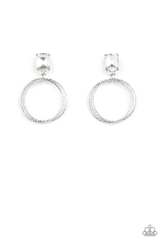 Paparazzi Prismatic Perfection - White Earrings