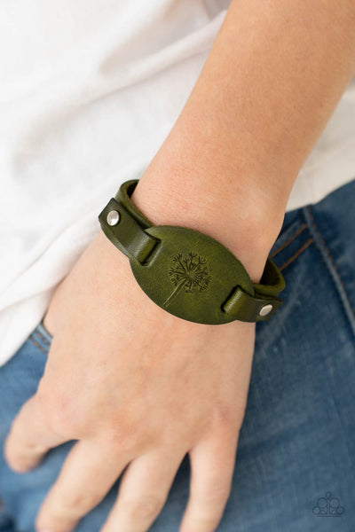 Paparazzi All Fine and DANDELION - Green Bracelet