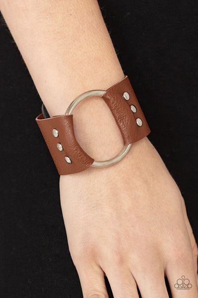 Paparazzi Moto Mayhem - Brown Bracelet