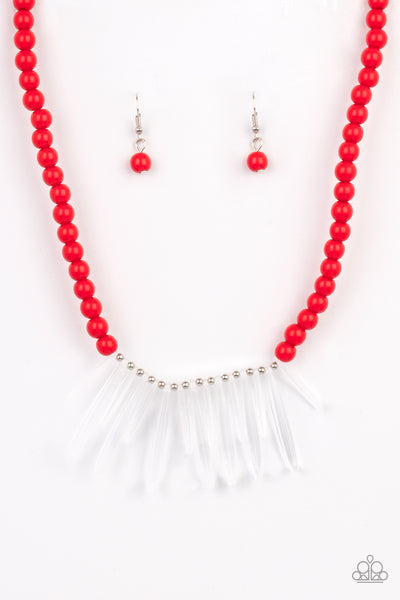 Paparazzi Icy Intimidation - Red Necklace