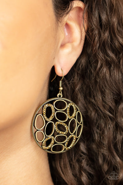 Paparazzi Watch OVAL Me - Brass Earrings