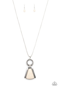 Paparazzi Stone Prairies - White Necklace