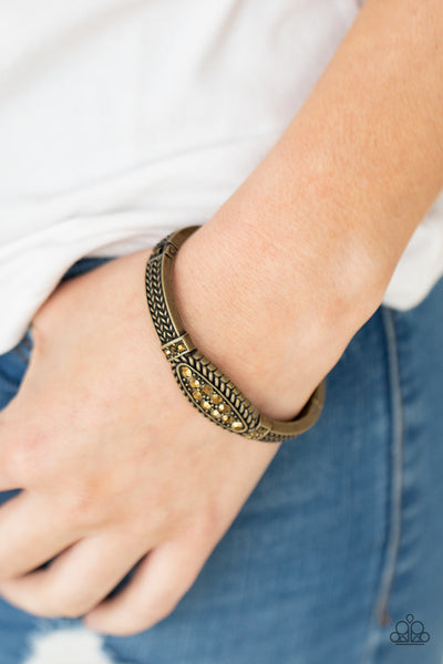 Paparazzi Locked in Luster - Brass Bracelet