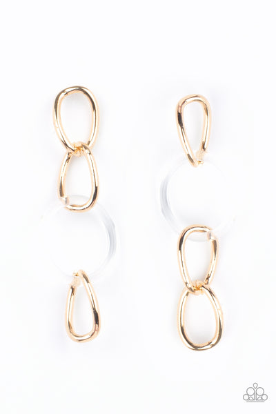 Paparazzi Talk In Circles - Gold Earrings