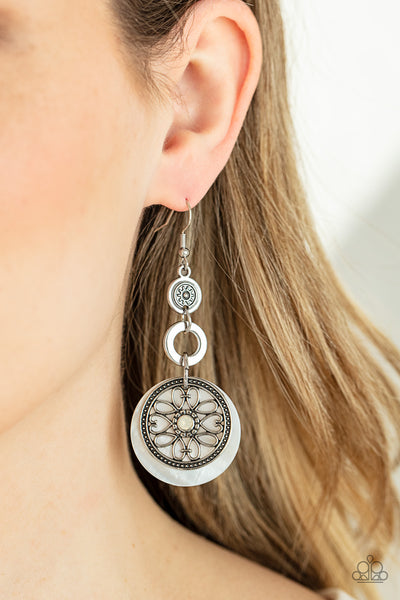 Paparazzi Royal Marina - White Earrings