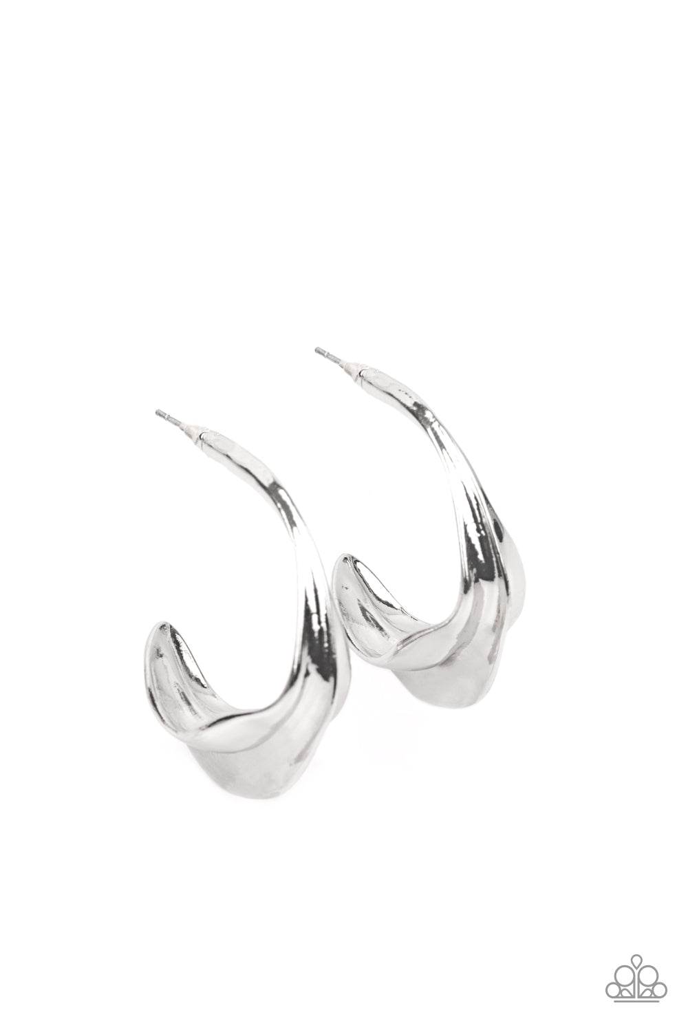 Paparazzi Modern Meltdown - Silver Earrings