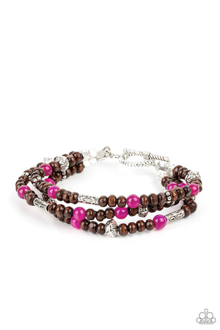 Paparazzi Woodsy Walkabout - Pink Bracelet