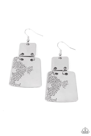 Paparazzi Tagging Along - Silver Earrings