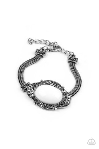 Paparazzi Top-Notch Drama - White Bracelet