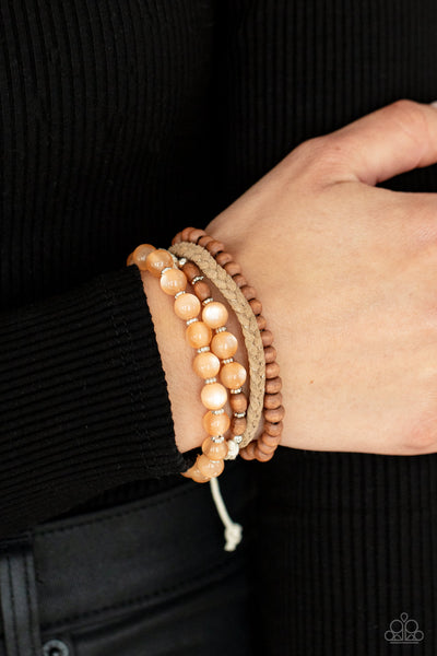 Paparazzi Down HOMESPUN - Orange Bracelet