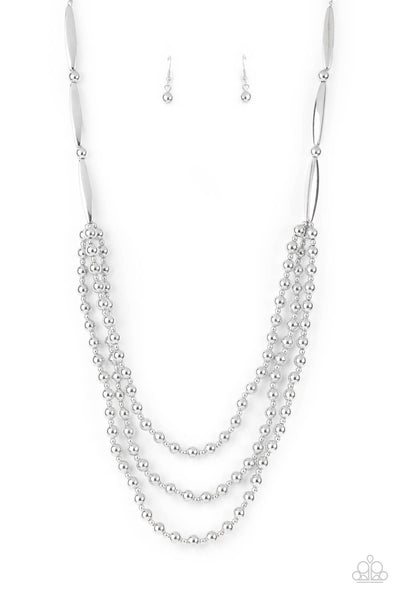 Paparazzi Beaded Beacon - Silver Necklace
